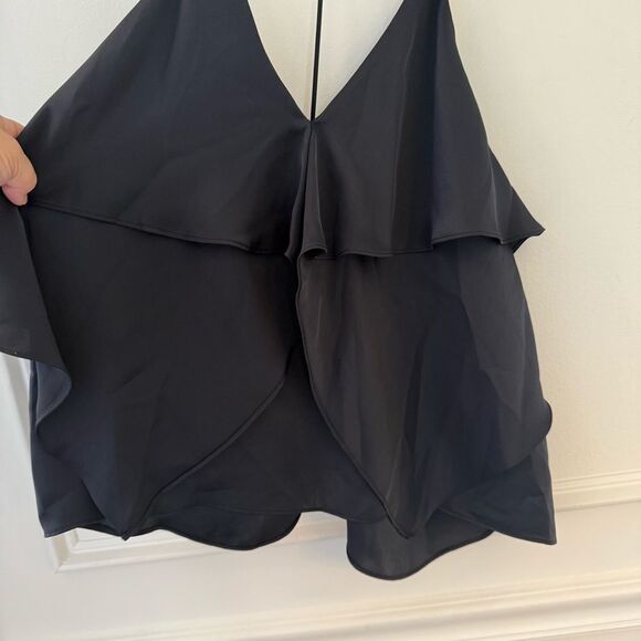 Ramy Brook Brittany Black Tiered T Back Sleeveless Women's Top Large NWT - Picture 7 of 12